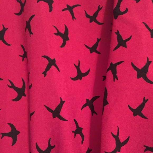 Hot Pink Dress with Bird Design - Picture 2 of 6